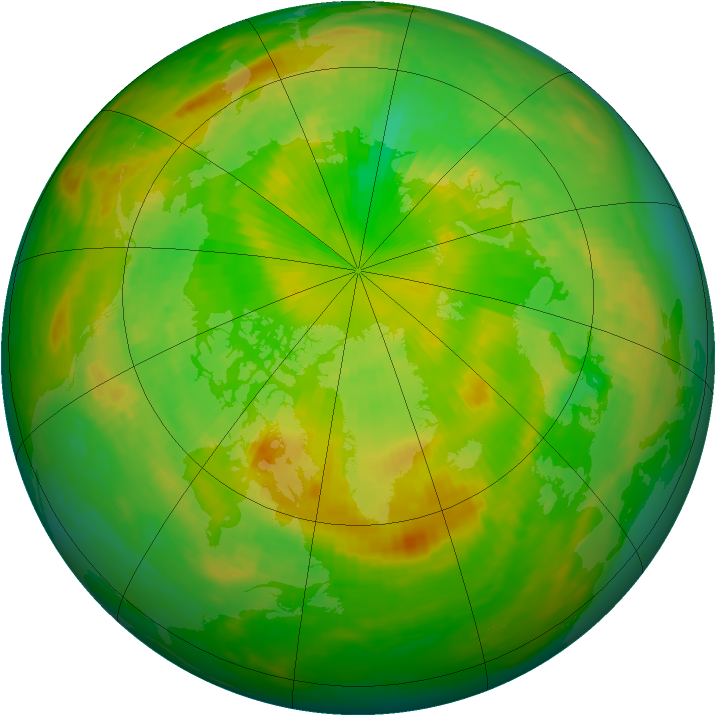Arctic ozone map for 19 June 1984